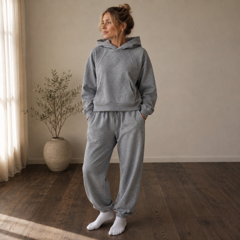 Lululemon Scuba Oversized Hoodie Jogger Set Women M/L Grey W3INCS W5GPAS